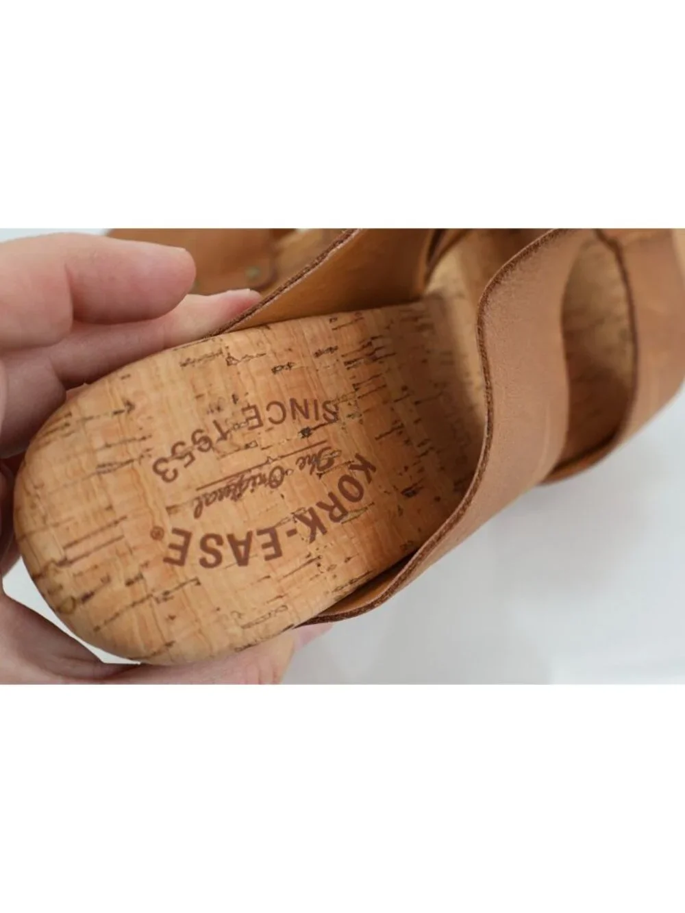 Kork-Ease Womens Darra Sandals Platform Block Heel Brown Slide Slip On Wooden 11